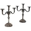 Coppia Candelabri Antichi Metà '900 Argento Baccellato Oggettistica
