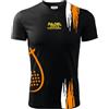 Zena Padel T-Shirt Padel, Maglia Padel Tecnica, Tessuto Elasticizzato Traspirante Dry Fit, Padel Uomo e Donna, Rainbow 01 (XXL, Nero/Arancio)