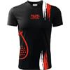 Zena Padel T-Shirt Padel, Maglia Padel Tecnica, Tessuto Elasticizzato Traspirante Dry Fit, Padel Uomo e Donna, Rainbow 01 (XXL, Nero/Rosso)