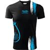 Zena Padel T-Shirt Padel, Maglia Padel Tecnica, Tessuto Elasticizzato Traspirante Dry Fit, Padel Uomo e Donna, Rainbow 01 (L, Nero/Azzurro)