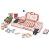 NUKied Registratore di Cassa Elettronico Supermercato Giocattolo con Suono, Cibo, Cestino Della Spesa Bambina 3 Anni, Supermercato Giocattolo per Bambini con Scanner Microfono