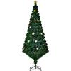 Easycomfort Albero di Natale 180cm con 27 Luci LED, Fibre Ottiche e 230 Rami, Albero di Natale Artificiale