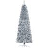 Easycomfort Albero di Natale Artificiale Alto 180cm con 618 Rami, Albero di Natale Slim con Base Rimovibile, in PET e Acciaio, Argento