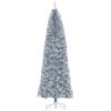 Easycomfort Albero di Natale Artificiale Alto 210cm con 818 Rami, Albero di Natale Slim con Base Rimovibile, in PET e Acciaio, Argento