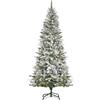 Easycomfort Albero di Natale Artificiale Innevato con 250 Luci LED Colorate, 829 Rami e Base Pieghevole, ?112x210cm, Verde