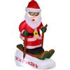 EasyComfort Babbo Natale Gonfiabile da esterno sugli Sci con Luci LED e Gonfiatore in dotazione - Multicolore