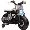 EasyComfort Moto Elettrica per Bambini 3-5 Anni in PP e Metallo con Rotelle, Clacson e Musica, 86x44x58 cm, Bianca e Nera