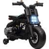 EasyComfort Moto Elettrica per Bambini 3-5 Anni in PP e Metallo con Rotelle, Clacson e Musica, 86x44x58 cm, Nera