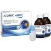 Atomix wave dispositivo per igiene rinofaringea atomix soluzione salina 250 ml 2 pezzi + terminale nasale + erogatore asoffietto