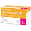Ago per penna da insulina nanopass 34 gauge lunghezza 4 mm 100 pezzi