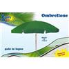 SUNNY STAR OMBRELLONE VERDE DIAMETRO 200 CENTIMETRI PALO IN LEGNO