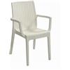 ARETA s.r.l. LINEA RATTAN BIANCO SEDIA DAFNE CON BRACCIOLI 55x54x85 CENTIMETRI