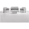 BICA s.p.a. LINEA RATTAN BIANCO SET DIVANETTO DA GIARDINO NEBRASKA 2, 2 POLTRONE, 1 SOFA 2 POSTI E TAVOLINO