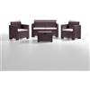 BICA s.p.a. LINEA RATTAN MARRONE SET DIVANETTO DA GIARDINO NEBRASKA 2, 2 POLTRONE, 1 SOFA 2 POSTI E TAVOLINO