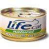 Life Cat Natural Cibo Umido per Gatti - Filetti di Pollo e Prosciutto - 24x85 gr