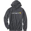 Carhartt SIGNATURE LOGO SWEATSHIRT, Felpa con Cappuccio, Uomo, Carbon Heather, XL