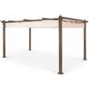 Blumfeldt Pergola Impermeabile con Tetto Retrattile, Pergola 3x4 Stabile, Gazebo Pergola in Metallo e Struttura in Alluminio, Pergolato da Giardino Anti UV, Tendone da Giardino, Tetto in Poliestere