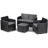 Palucart Set Salotto da Giardino Rattan 4 Persone Design con Cuscini - Antracite COM2149