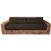 DecHome Divano da Giardino 3 Posti Rattan cm 105x245x67 Marrone WI806903-NAT