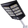 Wisdom Lampione stradale Led 200W Nero con pannello solare IP66 Bianco freddo 6500K con sensore crepuscolare e di movimento Wisdom