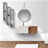 LBSIGN Lavabo sospeso bianco 60 cm con cassetto laterale 40 cm rovere oro e specchio - Itaca