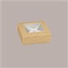 LUCGEL 20 Pezzi Scatola con Finestra Fornita con Inserto Separatore Ideale per Confetti Grafica Avana 120x120H40mm