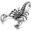Oidea, collana da uomo con ciondolo a forma di scorpione, in acciaio inox, catenina 55 cm, collana da biker, color argento