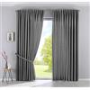 Gardinenbox Cationic Jena 2019037-2 - Set di 2 tende con passanti nascosti, 250 x 300 cm (altezza x larghezza), effetto lino, oscuranti, con fermatenda, colore: grigio