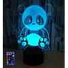 HPBN8 Ltd 3D Panda Luce di Notte Illusione Lampada 7/16 Cambiamento di Colore LED Lampada USB Alimentato Telecomando Regalo Bambini Giocattoli Decorazioni Natale San Valentino Regalo