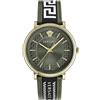Versace Orologio Analogico al Quarzo Uomo con Cinturino in Pelle VE5A01621