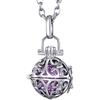 Morella Catenina donna acciaio inox 70 cm con ciondolo ornamentale e sfera lilla Ø 16 mm in sacchetto di velluto
