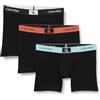 Calvin Klein Boxer Brief 3Pk 000NB3529A, Uomo, Nero (Blk, B- Stratosp WB, B- Aragon WB), XS