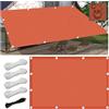 FlySoul Tenda a Vela Parasole 2.5x5.5M Vele Ombreggianti Impermeabile Rettangolare Vele Parasole da Giardino Protezione Solare Schermo UV con Funi di Tensione per Terrazze Balconi