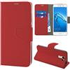 N NEWTOP Cover Compatibile per Huawei Nova Plus, HQ Lateral Custodia Libro Flip Chiusura Magnetica Portafoglio Simil Pelle Stand (Rossa)