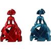 DKD Home Decor Figura decorativa della marca Rosso Blu Resina (16 x 10 x 23,5 cm) (2 Pezzi) (Riferimento: S3019582)