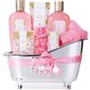 spa Luxetique Set regalo da bagno per donne, Daisy Pamper Bath, 8 cesti con olio essenziale, Regalo Festa della Mamma, Regalo Donna Compleanno, San Valentino