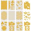 FINGERINSPIRE Set di 9 Stencil a Nido d'Ape 29,7 x 21 cm per Api, Modello Riutilizzabile per Pittura su Parete e Pavimento con Motivo a Rombi