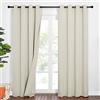 PONY DANCE Tende oscuranti al 100% con occhielli, set da 2 pezzi, con fodera in feltro rimovibile, protezione dal calore, per camera da letto, colore beige chiaro, altezza 213 x larghezza 132 cm