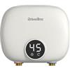 Briwellna Scaldabagno elettrico istantaneo senza serbatoio, 5,5 kW 220 V, scaldabagno istantaneo con display digitale, per cucina, bagno, lavandino, bancone sotto/sopra, casa, interno (crema)