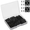 VIPMOON Mini Cerniere 18x15mm per Legno 50 Pezzi Cerniere Acciaio Inox Nero | per Mobili con 200 Viti - Per Porte, Fai da Te, Artigianato
