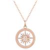 GAVU Collana Oro Rosa Donna Collana Argento Placcato Oro Rosa, Collana da Donna Rosa dei Venti con Ciondolo Bussola