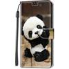 Adolasx Cover Compatibile per Xiaomi Mi 11 Lite 4G 5G / Xiaomi 11 Lite 5G NE Pelle Portafoglio Magnetica con Disegni Motivo Animale Flip Custodia Antiurto Resistente Libro Case Donna Uomo - Panda