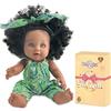 Nice2you Bambola nera da 12 pollici per ragazze, 30 cm africana Bebe Bambola, giocattolo di bambola per bambini 2, 3, 4, 5 anni, Reborn Baby Poupon - ideale per regali