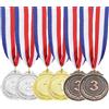 LMOGWL 3 Pezzi Ciondolo in Metallo Digitale con Nastro e Bordo Arrotondato per premi di Giochi, Giochi d'ufficio, Gare Sportive, Adulti, Bambini Medaglia d'oro Medaglia d'Argento Medaglia di Bronzo