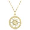 GAVU Collana Oro Donna Collana Argento Placcato Oro da Donna, Collana Bussola con Ciondolo Rosa dei Venti