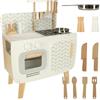 Sherwood Store Cucina giocattolo legno per bambini da 3 a 6 anni - Cucinetta in legno con 9 accessori stile vintage - Gioco di cucina per Bambini in Legno con Forno, Lavello, Armadietto e Pulsanti