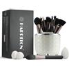 HAPPITON Set di pennelli professionali per trucco, 17 pezzi, kit di strumenti di bellezza per occhi, viso, fondotinta, frullatore, correttore, pennello da trucco con supporto girevole girevole