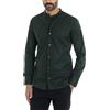 Giosal Camicia Uomo Manica Lunga Tinta Unita Collo Coreano Cotone Sartoriale (L, Verde Bottiglia)