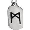 Kiss of Leather Ciondolo con runa Mannaz, in argento Sterling 925, codice articolo312.