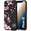 CUSTOMIZZA - Custodia cover nera morbida in tpu compatibile per iPhone Xr giapponese fiori di ciliegio in fiore a rilievo disegnata tattoo